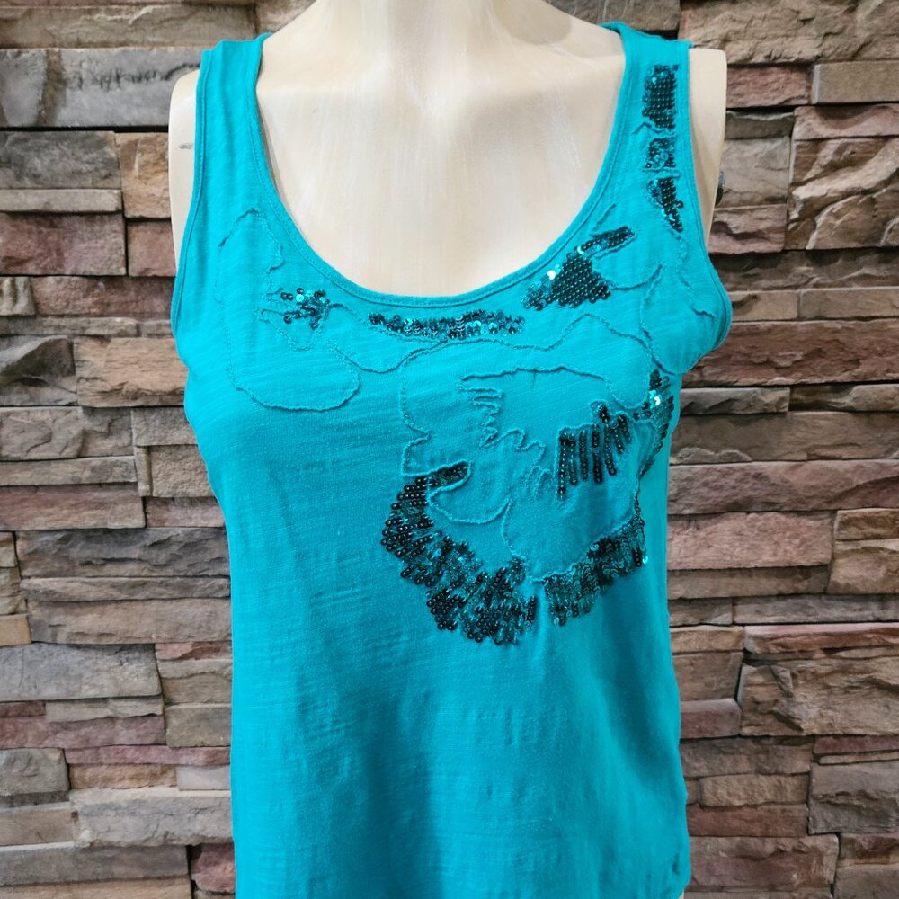 Teal sparkly Tanktop